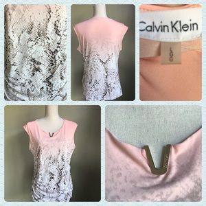 Calvin Klein pink and snakeskin stretchy tank top